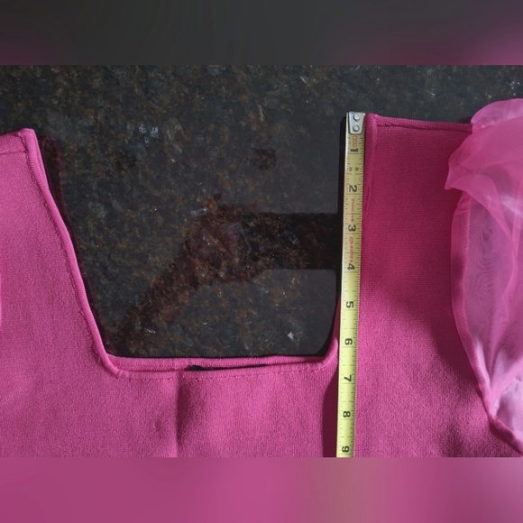 House of Harlow 1960 Sheer Puff Sleeves Knit Top - Picture 13 of 13